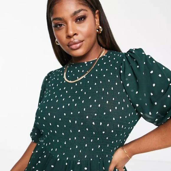 ASOS Design Shirred Tiered Polkadot Maxi Dress - Picture 3 of 8